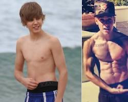 Justin Bieber antes e depois da transformação